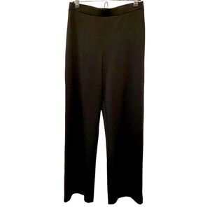 Black stretch flare pants leggings poly spandex elastic waist pull on New Med
C